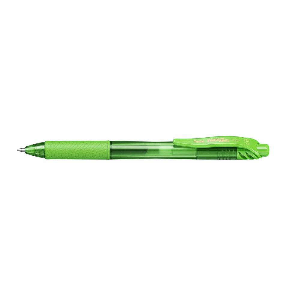 Roller cu gel Pentel EnerGel X, BL107, 0.7 mm, cu mecanism, verde lime Rollere cu gel Pentel