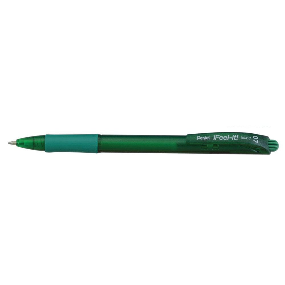 Pix Pentel IFeel-it!, 0.7 mm, cu mecanism, corp semitransparent, verde Pixuri colorate Pentel