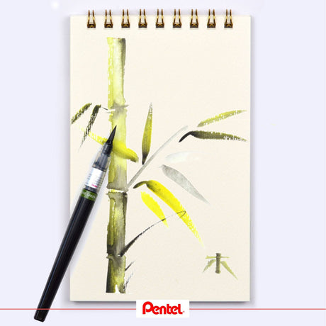Pensula Pentel colorata verde Paperie.ro