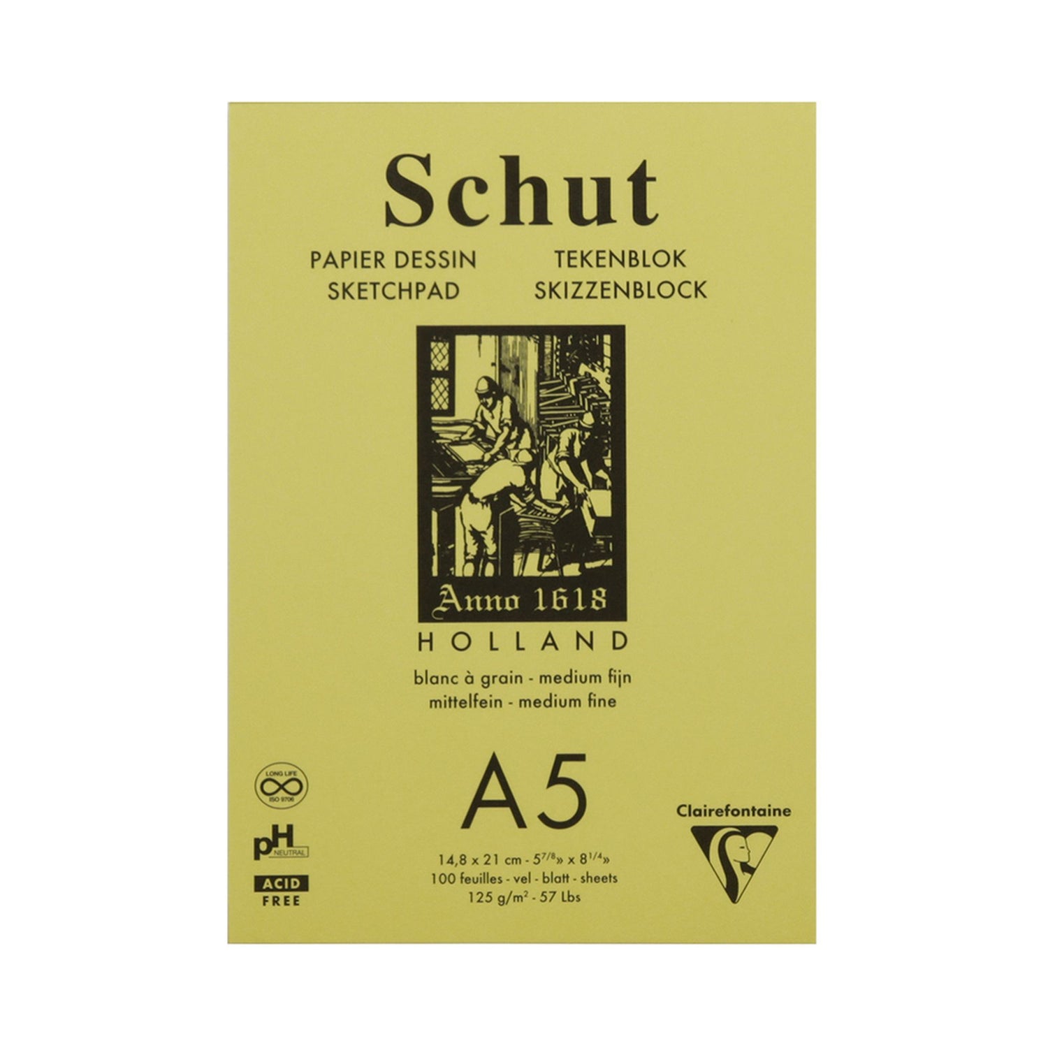 Caiet pentru schite Petit Grain A5 100 coli hartie alba 125g Clairefontaine