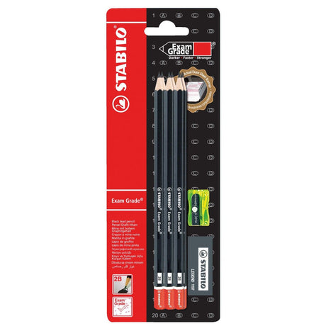 Creion grafit Stabilo ExamGrade, set 6 creioane 2B, radiera, ascutitoare Creioane grafit Stabilo