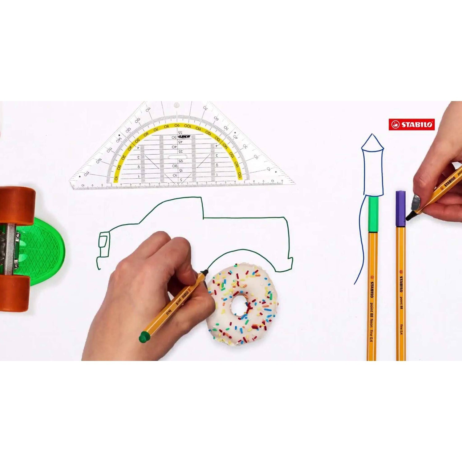 Fineliner Point 88 Stabilo 0.4mm 40 buc/set plastic Fineliner Stabilo