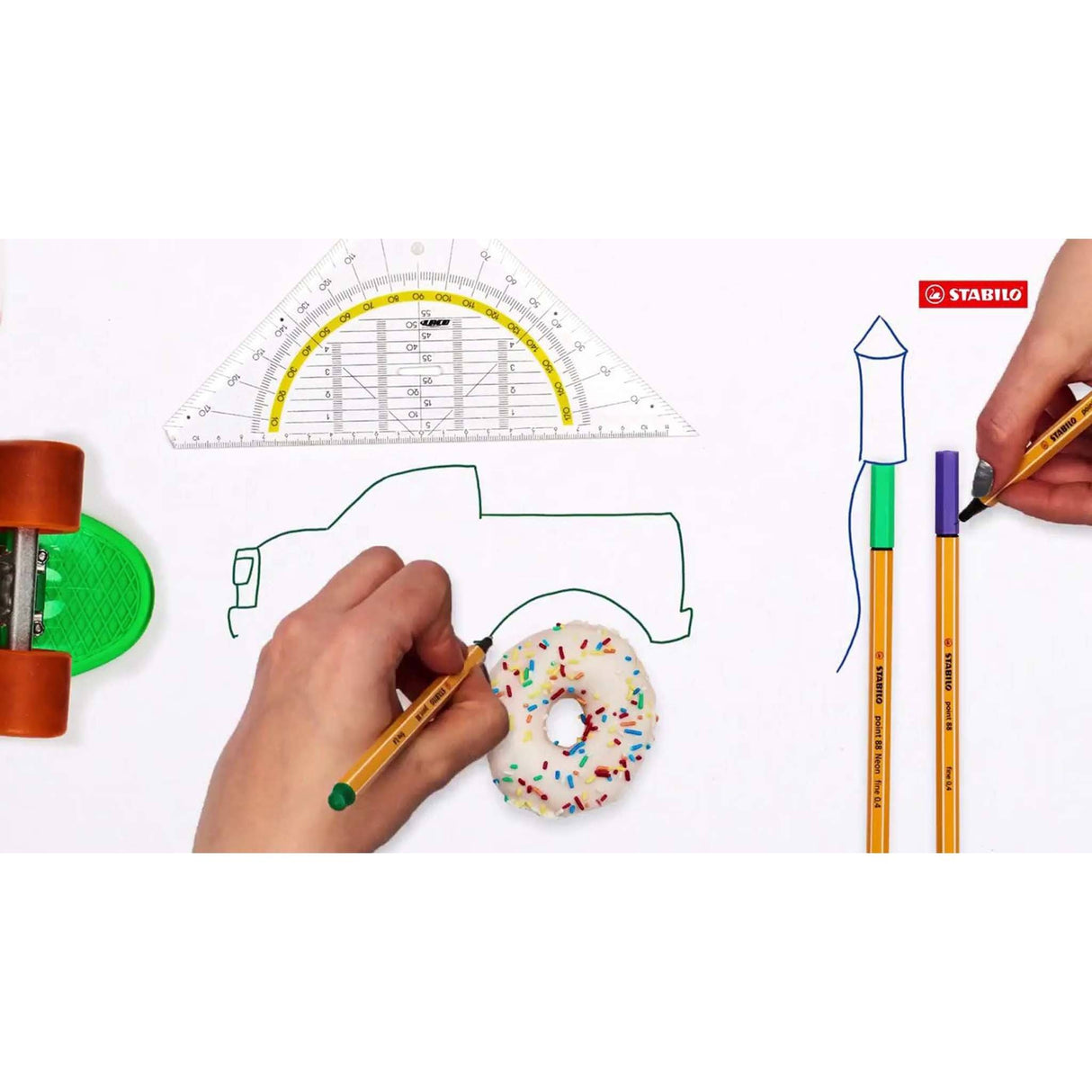 Fineliner Point 88 Stabilo 0.4mm 20 buc/set punga hartie Fineliner Stabilo