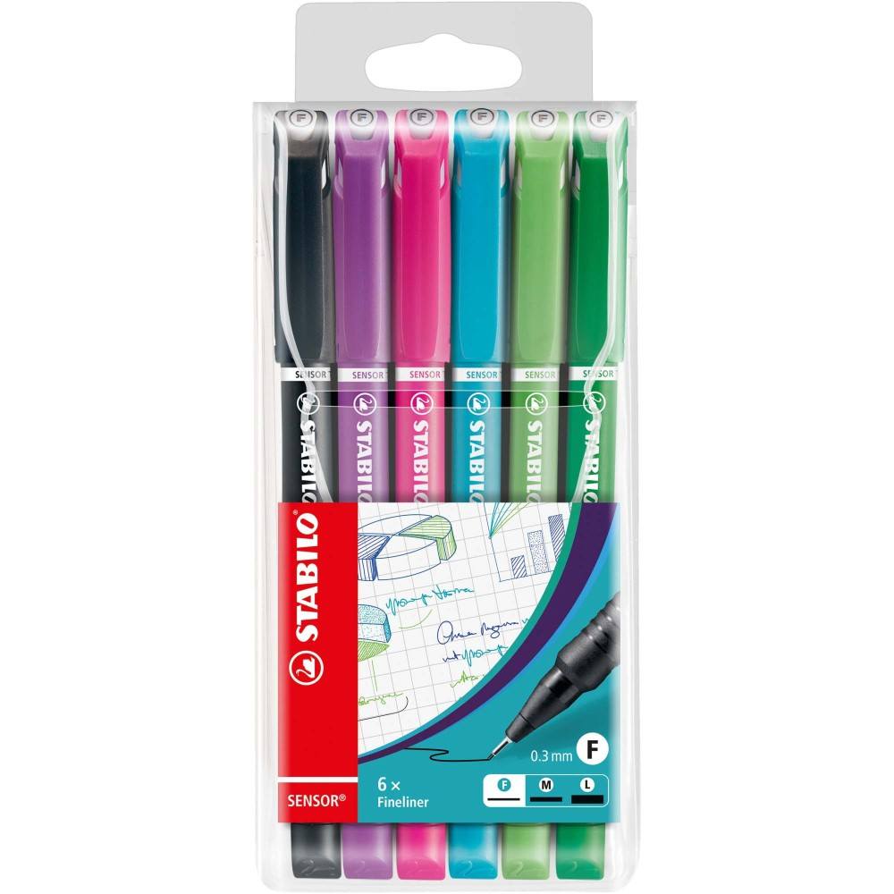 Fineliner Stabilo Sensor fine, 6 culori / set Fineliner Stabilo