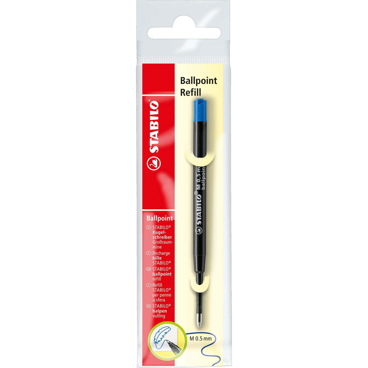 Rezerva roller Stabilo Ballpoint, M, albastru, set Rollere cu gel Stabilo