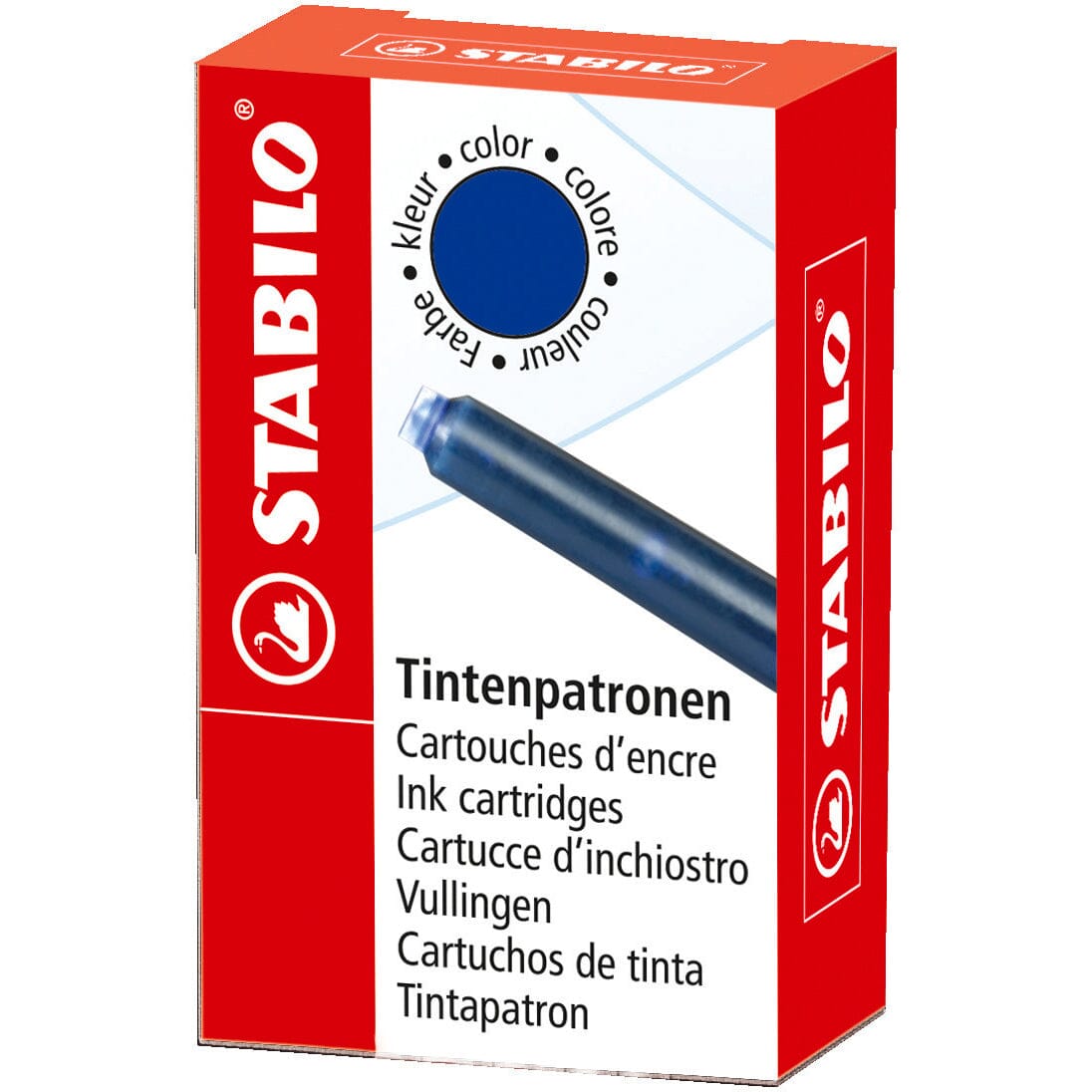 Patroane cerneala Stabilo, set 6 bucati, albastre erasable Stilouri Stabilo