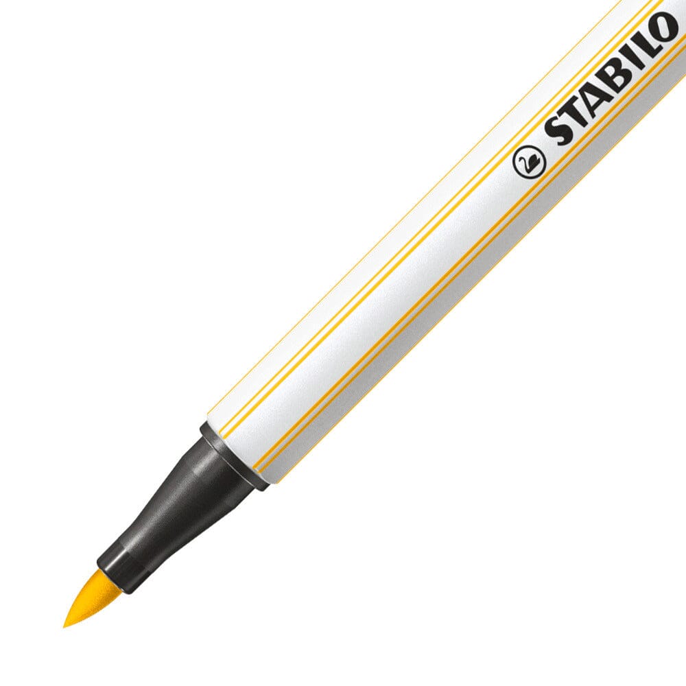 Carioca Stabilo Pen 68 Brush, cu varf tip pensula, yellow Carioci Stabilo