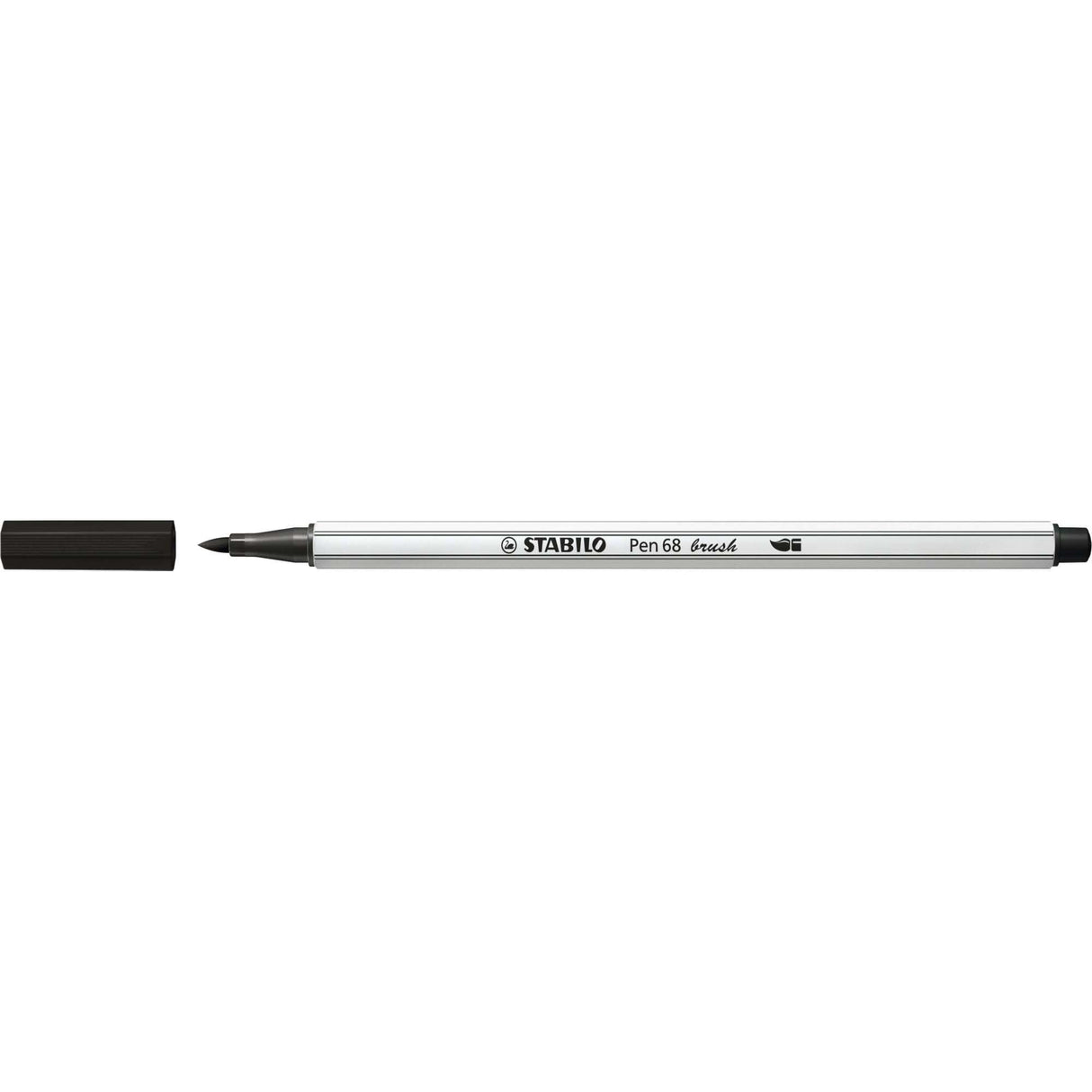 Carioca Stabilo Pen 68 Brush, cu varf tip pensula, black Carioci Stabilo