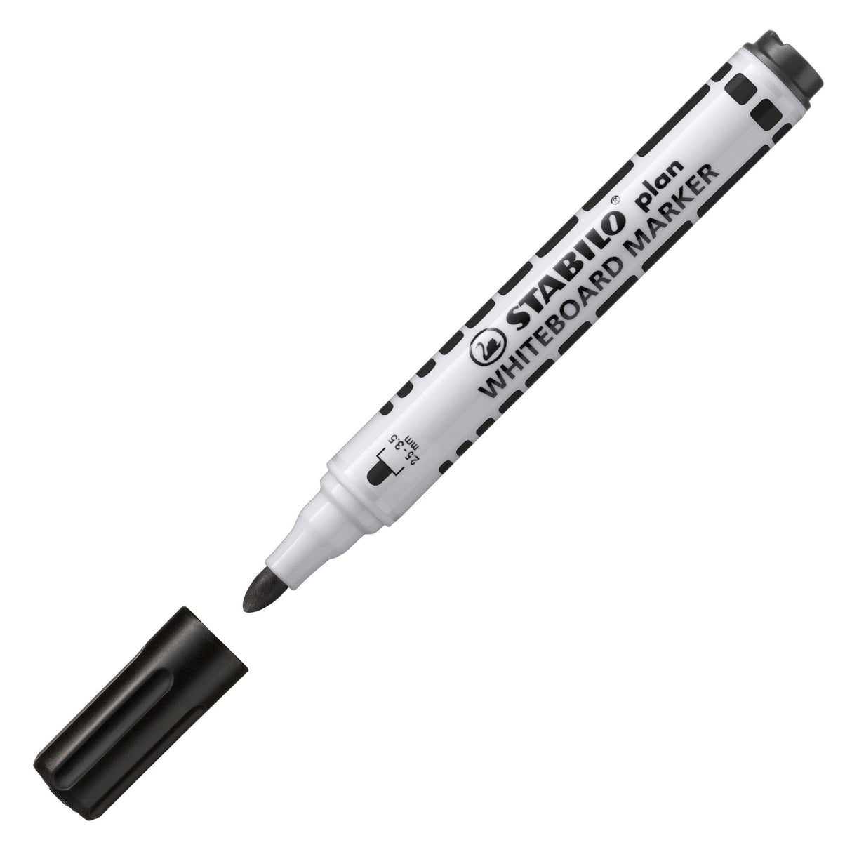 Marker pentru tabla Stabilo plan, varf rotund, negru Markere Stabilo