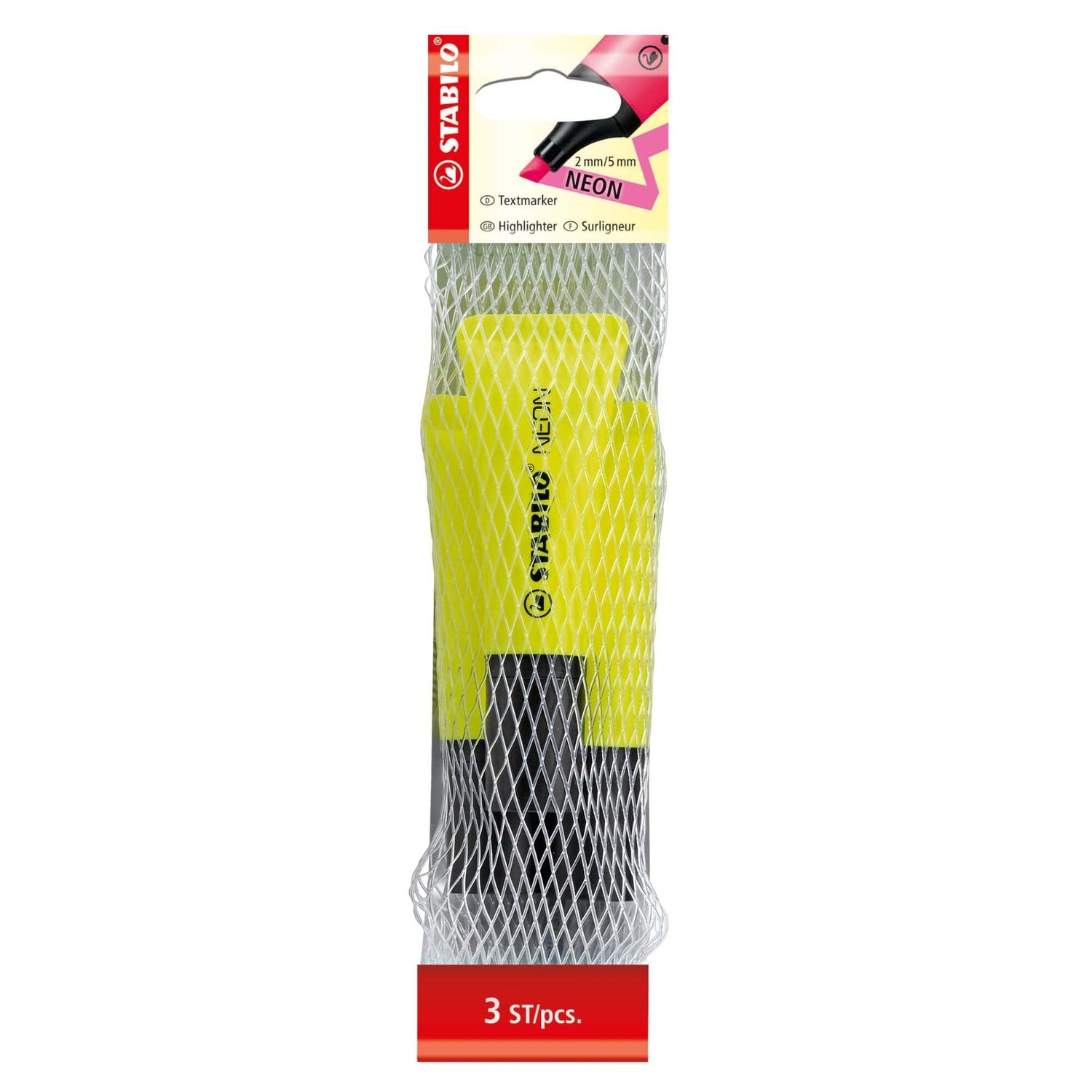 Textmarker Stabilo Neon, 3 bucati / set, galben Textmarkere Stabilo