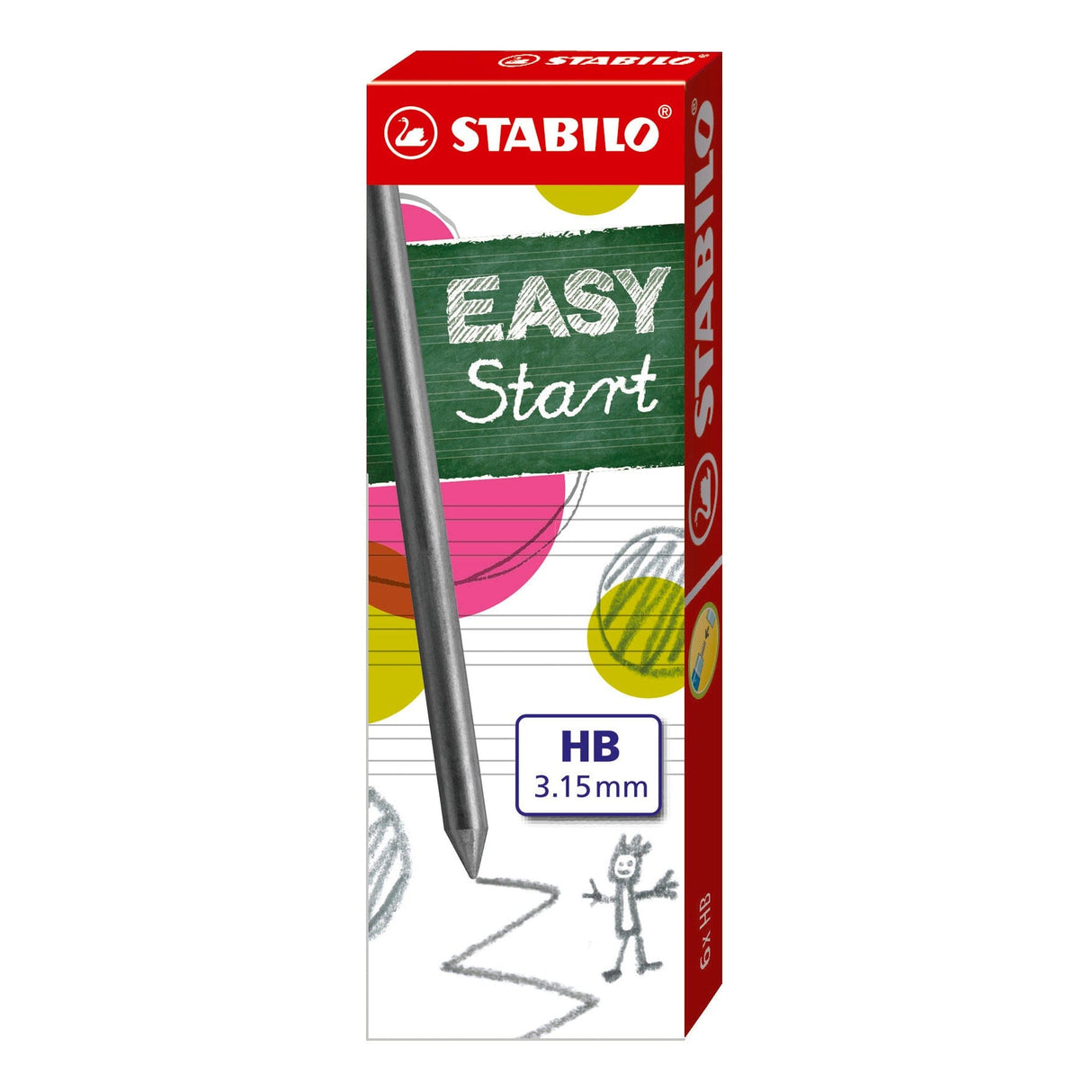 Mine creion mecanic Stabilo EASYergo, 3.15 mm, HB, 6 bucati / set Creioane mecanice Stabilo