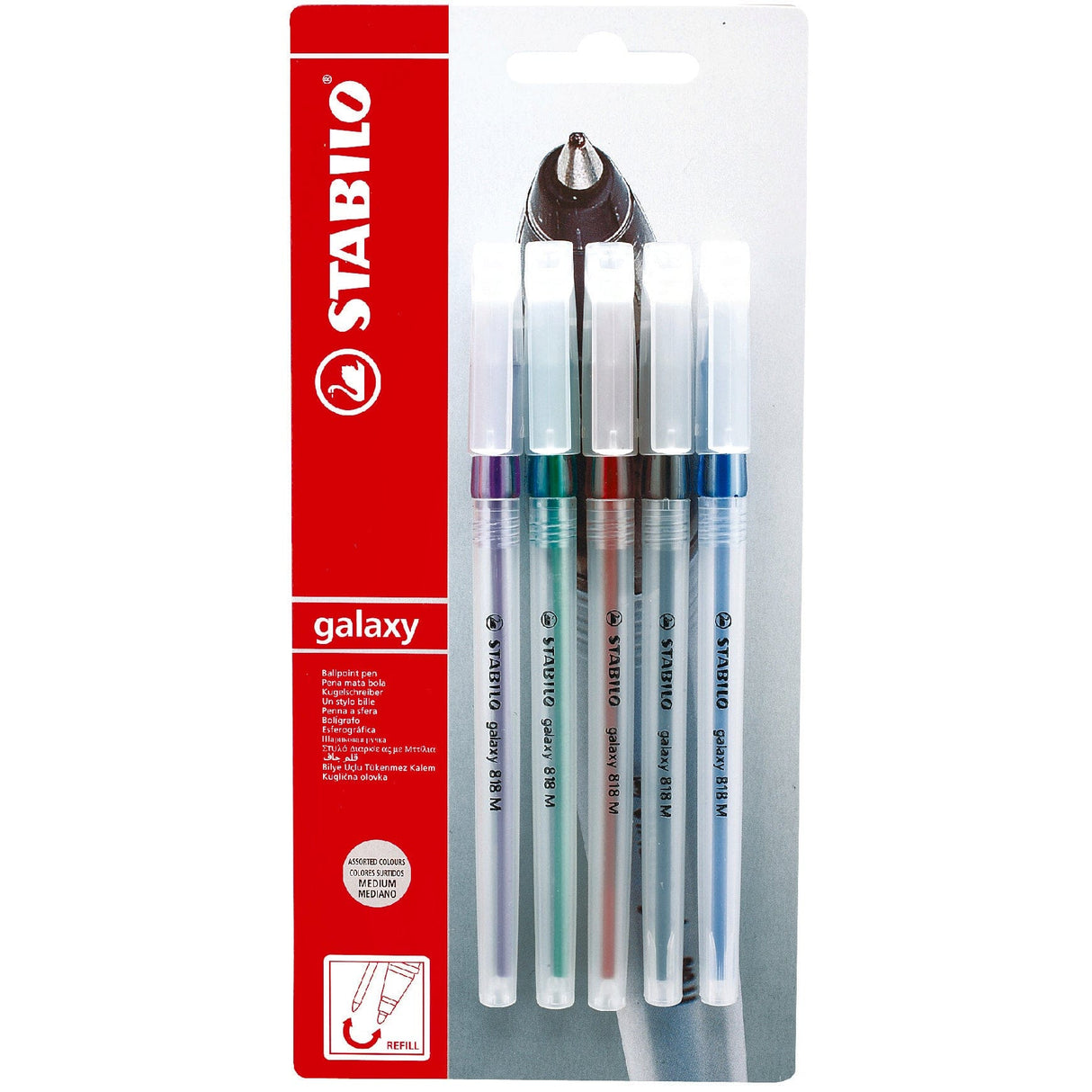 Pix fara mecanism Stabilo Galaxy 818, M, 5 culori / set Pixuri colorate Stabilo