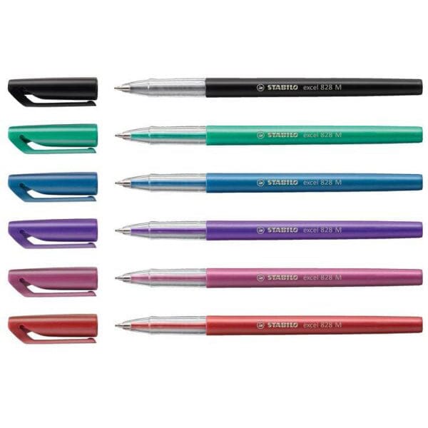 Pix fara mecanism Stabilo Excel 828, M, 6 culori / set eco Pixuri colorate Stabilo