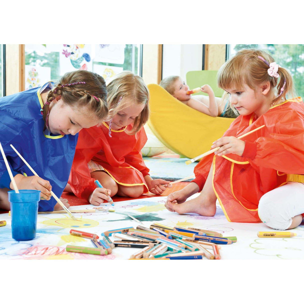 Creioane colorate Stabilo Woody 3-in-1 10 culori/set+ascutitoare Creioane colorate Stabilo