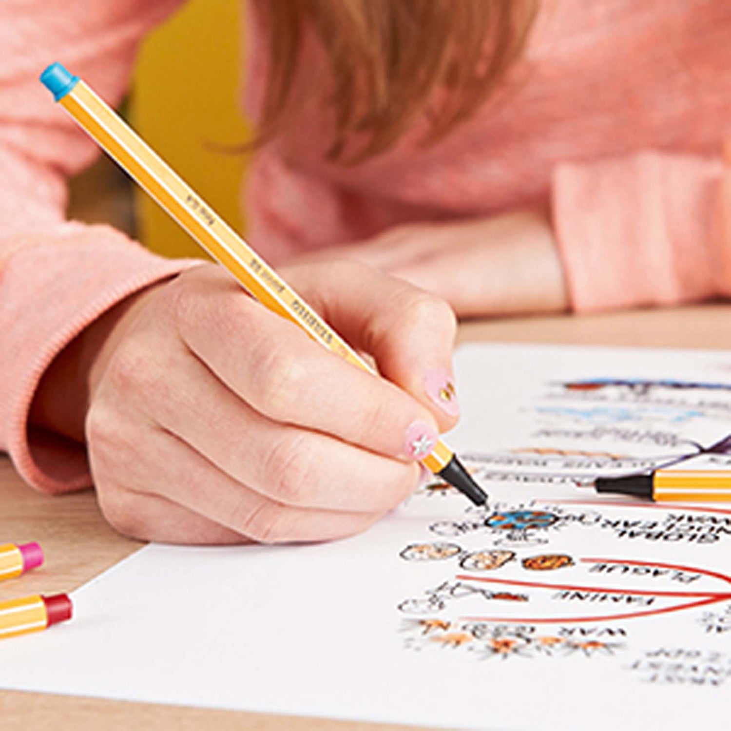 Fineliner Stabilo Point 88 Nuante de rosu 8 culori/set Fineliner Stabilo