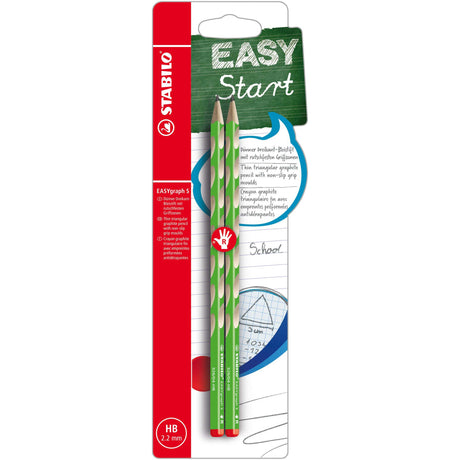Creion grafit Stabilo EASYgraph S, HB, pentru dreptaci, verde, set 2 bucati / blister Creioane grafit Stabilo