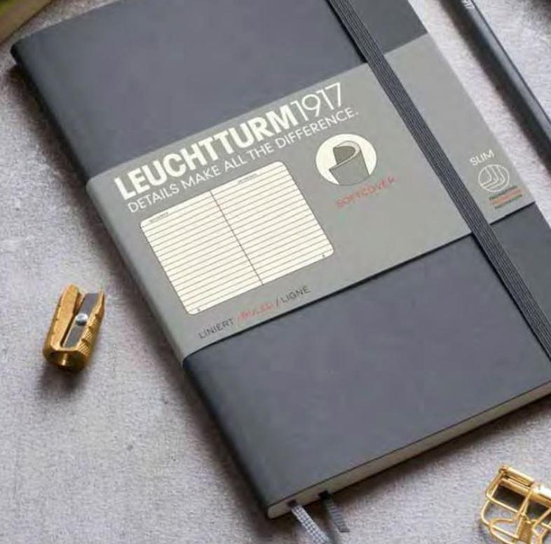 Agenda Blank A5 Clasic - Antracit, 251 pagini BUJO, A5, punctat Leuchtturm 1917