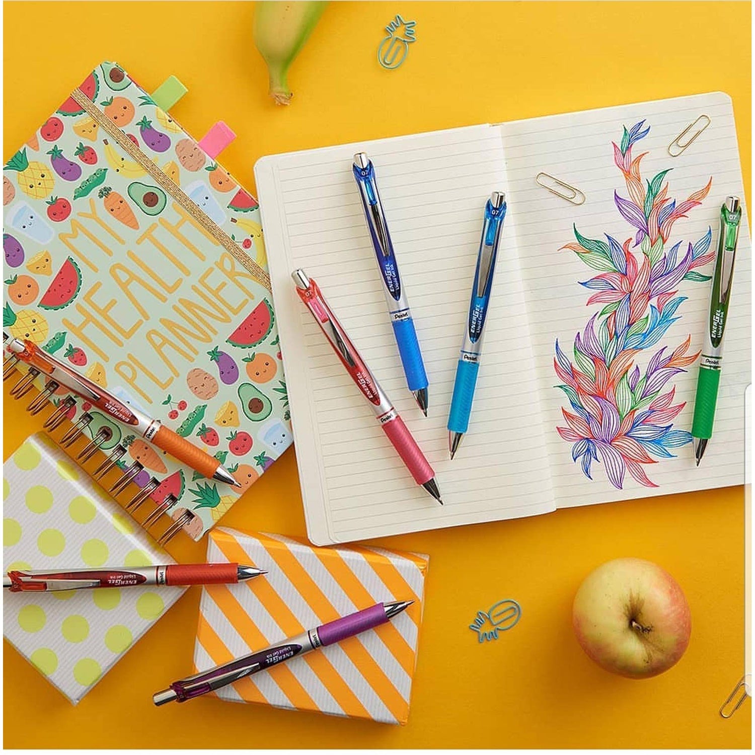 Roller Energel PENTEL cu mecanism 0.7mm 12 buc/set plastic ROLLERE CU GEL Pentel