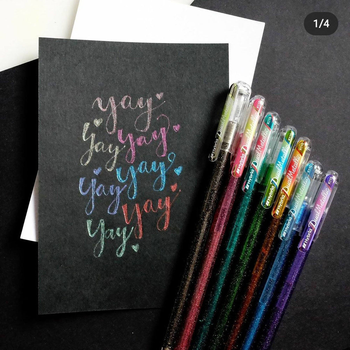 Roller cu Gel Pentel Hybrid Duo vopsea metalizata+gel 4 culori/set ROLLERE CU GEL Pentel