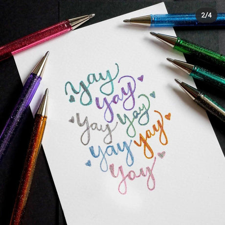 Roller cu Gel Pentel Hybrid Duo vopsea metalizata+gel 4 culori/set ROLLERE CU GEL Pentel