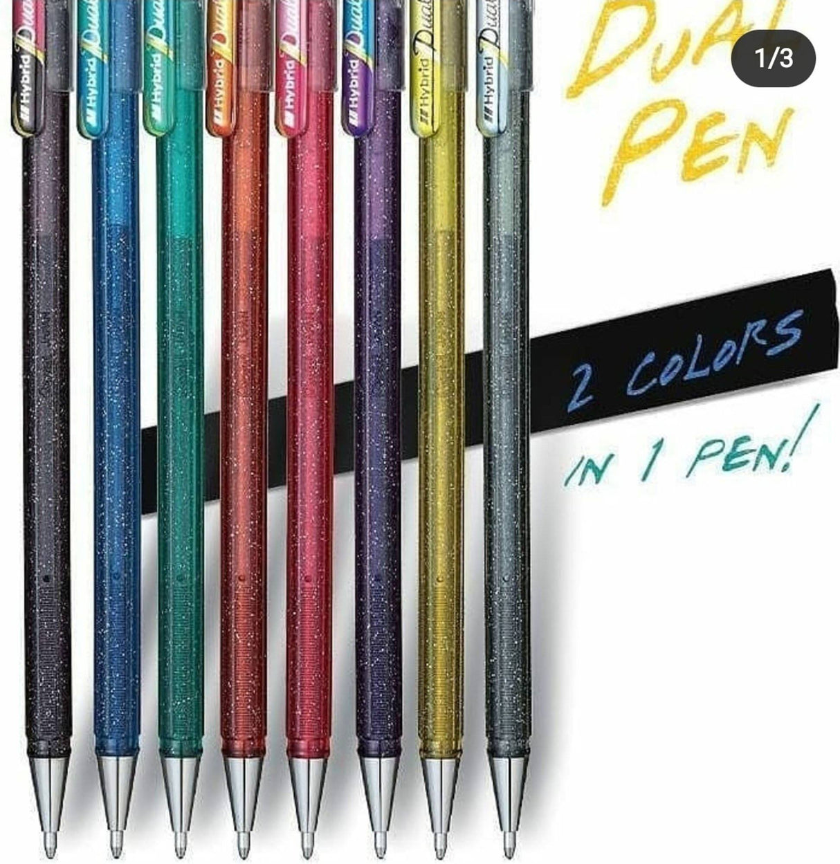 Roller cu Gel Pentel Hybrid Duo vopsea metalizata+gel 4 culori/set ROLLERE CU GEL Pentel