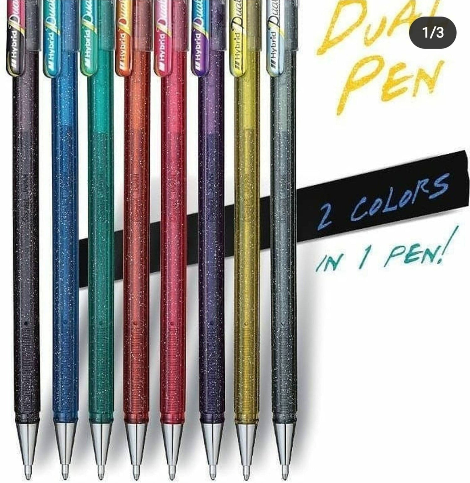 Roller cu Gel Pentel Hybrid Duo vopsea metalizata+gel 4 culori/set ROLLERE CU GEL Pentel