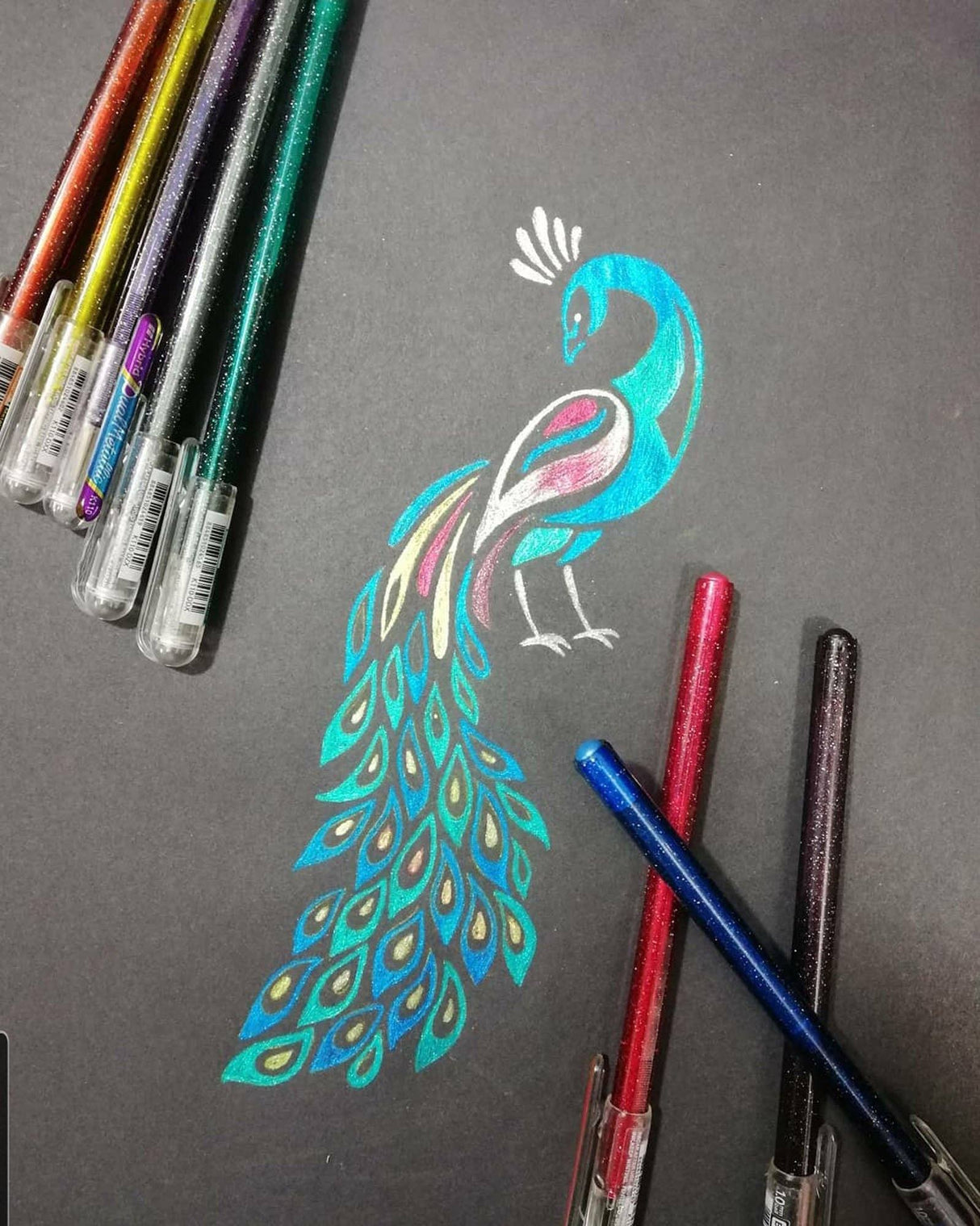 Roller cu Gel Pentel Hybrid Duo vopsea metalizata+gel 4 culori/set ROLLERE CU GEL Pentel