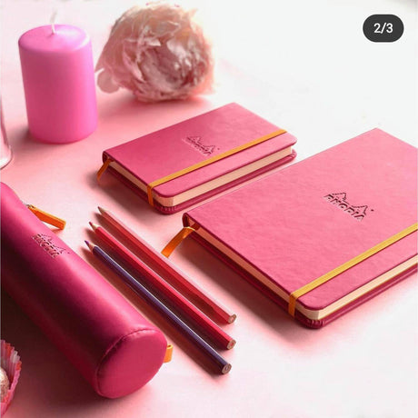 Agenda A5 240 pagini Rhodia GOALBOOK roz zmeura, punctat, coperta rigida Agenda Rhodia