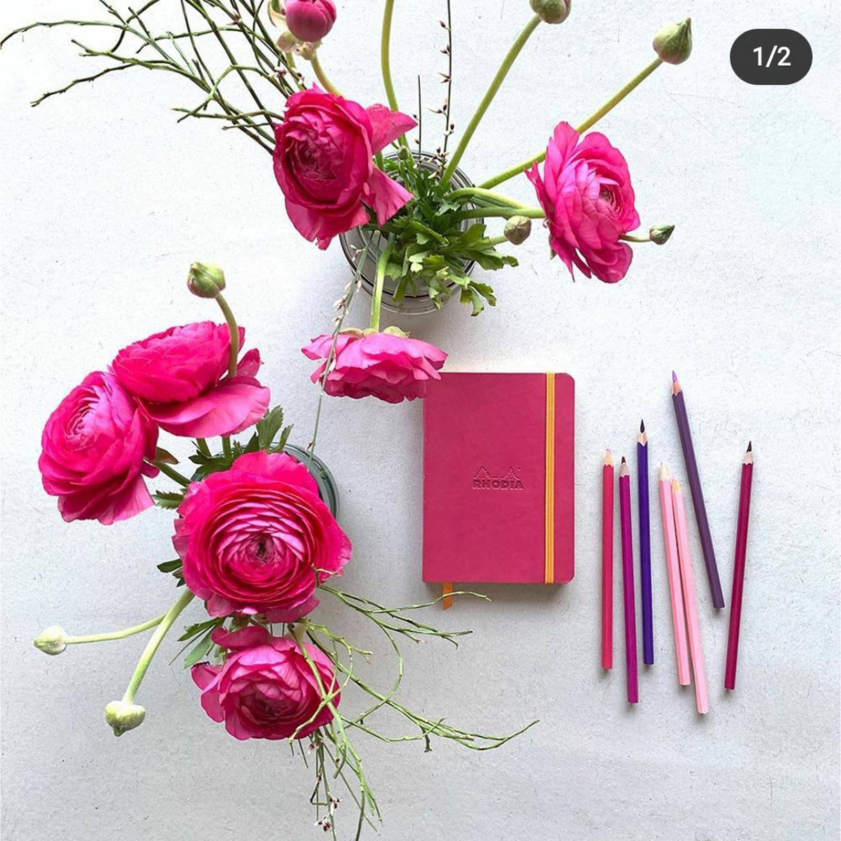 Agenda A5 240 pagini Rhodia GOALBOOK roz zmeura, punctat, coperta rigida Agenda Rhodia