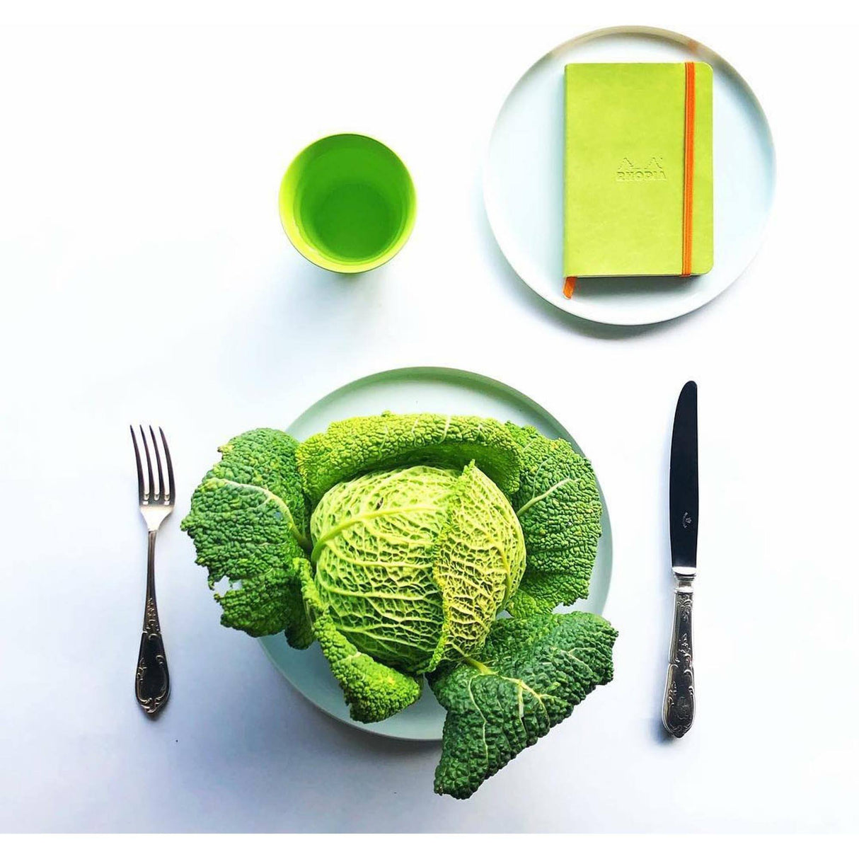 Agenda A5 240 pagini Rhodia GOALBOOK Rhodiarama Goal Book A5 verde lime, punctat, coperta rigida Agenda Rhodia