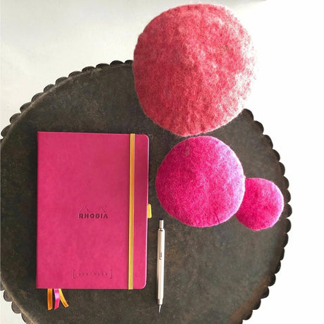 Agenda A5 240 pagini Rhodia GOALBOOK roz zmeura, punctat, coperta rigida Agenda Rhodia