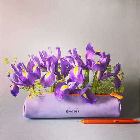 Penar Clairefontaine rotund din piele lilac Penar Clairefontaine