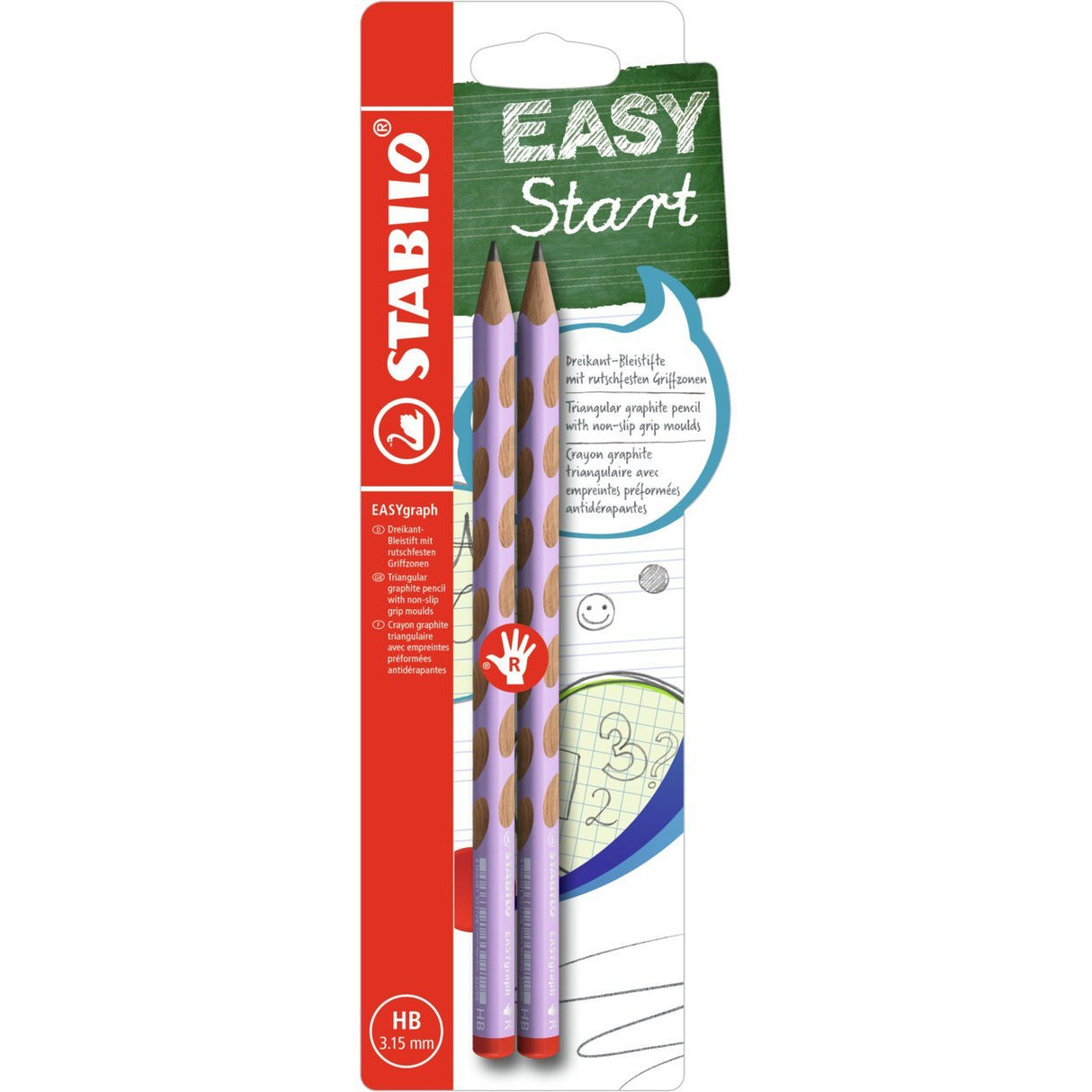 Creioane grafit Stabilo EasyGraph HB pt dreptaci 2 buc/set mov pastelat Creioane grafit Stabilo