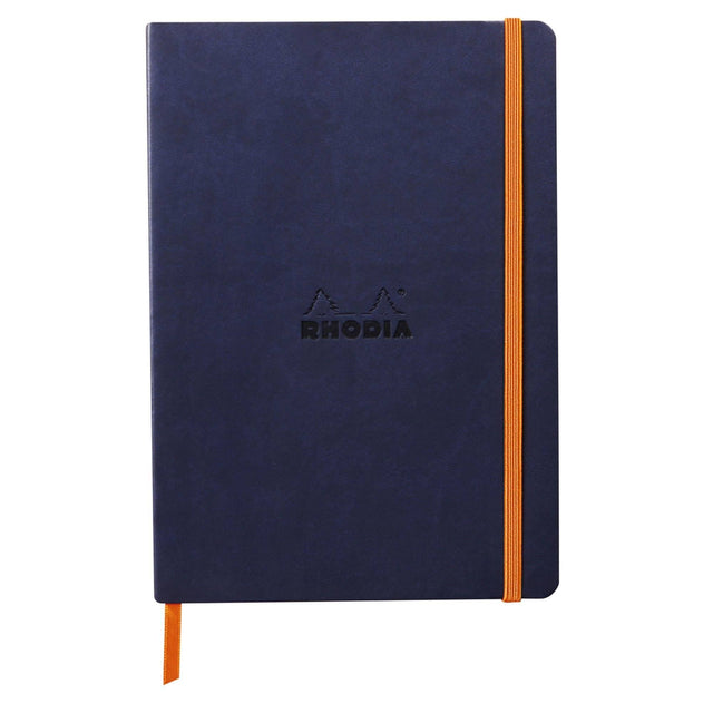 Agenda A5 160 pagini Rhodia albastru inchis, dictando, coperta flexibila Agenda Rhodia Rhodia