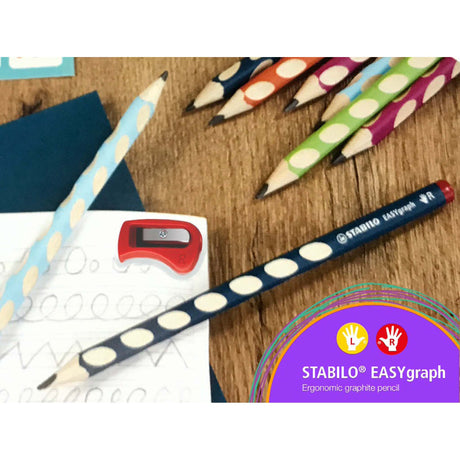 Creioane grafit Stabilo EasyGraph S pt dreptaci 2 buc/set Paperie.ro