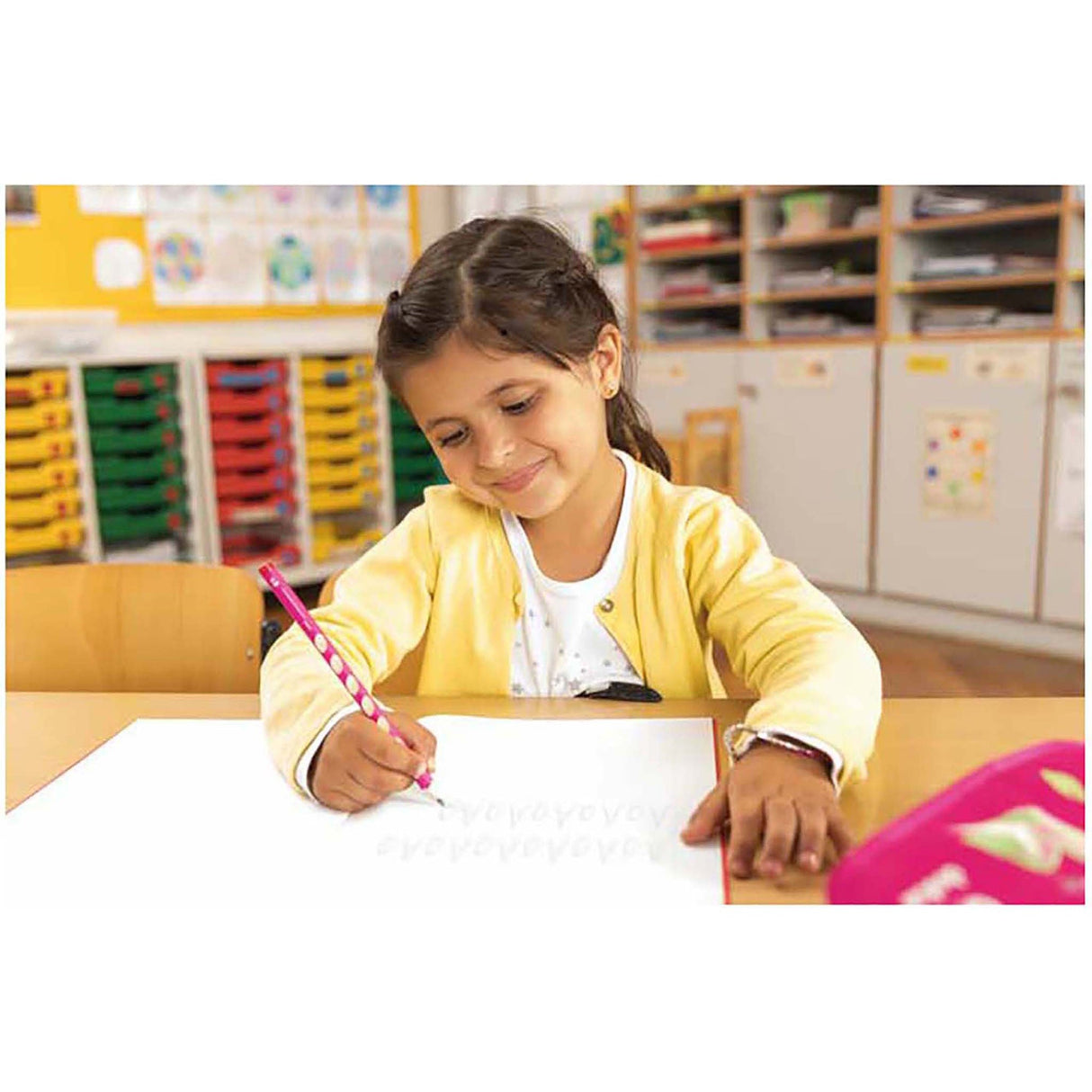 Creion grafit Stabilo EASYgraph S, HB, pentru dreptaci, roz, set 2 bucati / blister Creioane grafit Stabilo