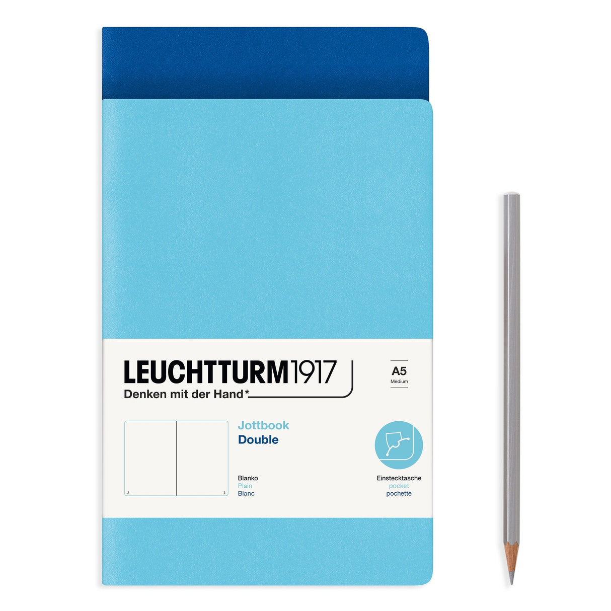Set 2 Jottbook BUJO A5 - Ice Blue & Royal Blue, 59 pagini Leuchtturm 1917