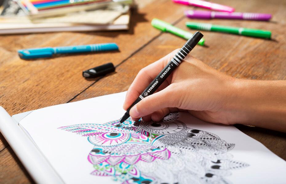 Fineliner Stabilo Sensor F 4 culori/set Fineliner Stabilo