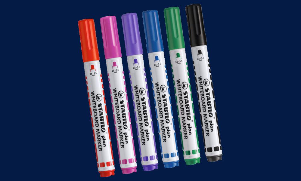 Marker pt tabla Stabilo Plan 4 culori/set Marker pt tabla Stabilo