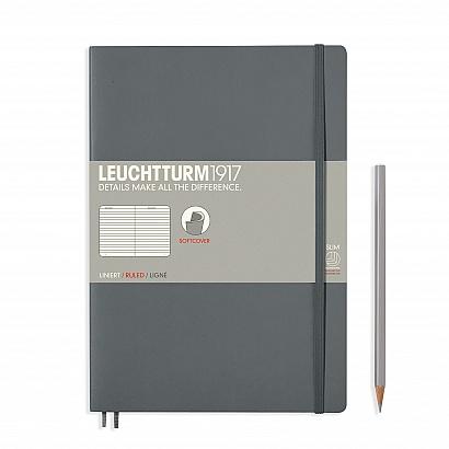 Agenda Blank Composition (B5) - Antracit, 123 pagini B5+BUJO MasterSlim, Softcover, 123 Leuchtturm 1917