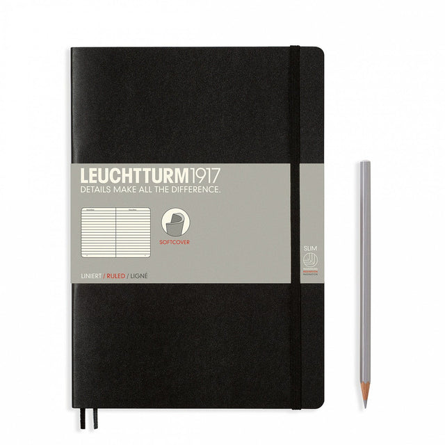Agenda Blank Composition (B5) - Negru, 123 pagini B5+BUJO MasterSlim, Softcover, 123 Leuchtturm 1917