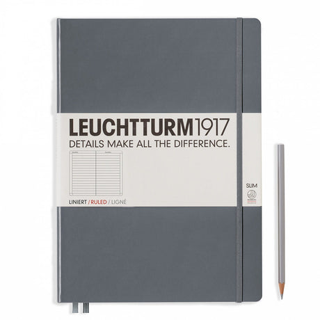 Agenda Mate Master Slim (A4+) - Antracit, 123 pagini A4+ MasterSlim, Hardcover, 123 Leuchtturm 1917