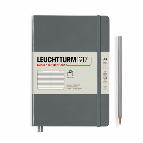 Agenda BUJO punctata A5 Softcover - Antracit, 123 pagini BUJO, A5, punctata, softcover Leuchtturm 1917