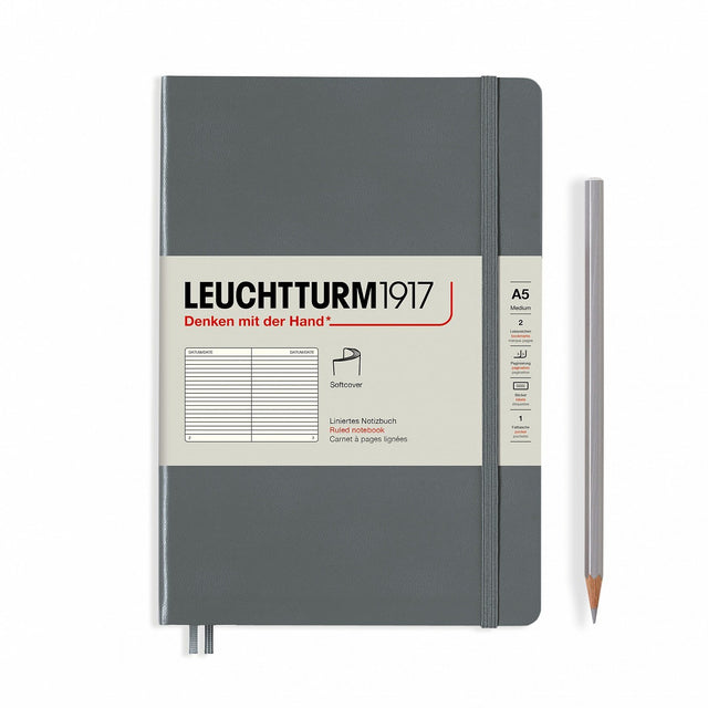 Agenda BUJO punctata A5 Softcover - Antracit, 123 pagini BUJO, A5, punctata, softcover Leuchtturm 1917