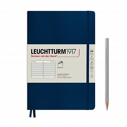 Agenda BUJO punctata A5 Softcover - Navy, 123 pagini BUJO, A5, punctata, softcover Leuchtturm 1917