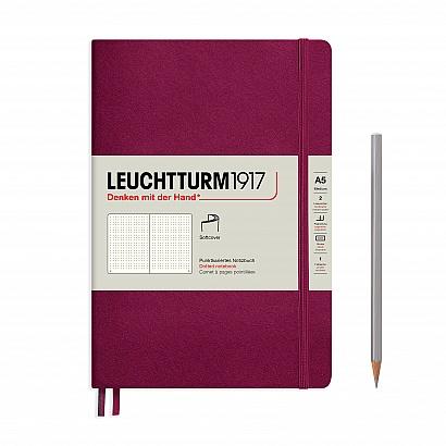 Agenda BUJO punctata A5 Softcover - Port Red, 123 pagini BUJO, A5, punctata, softcover Leuchtturm 1917