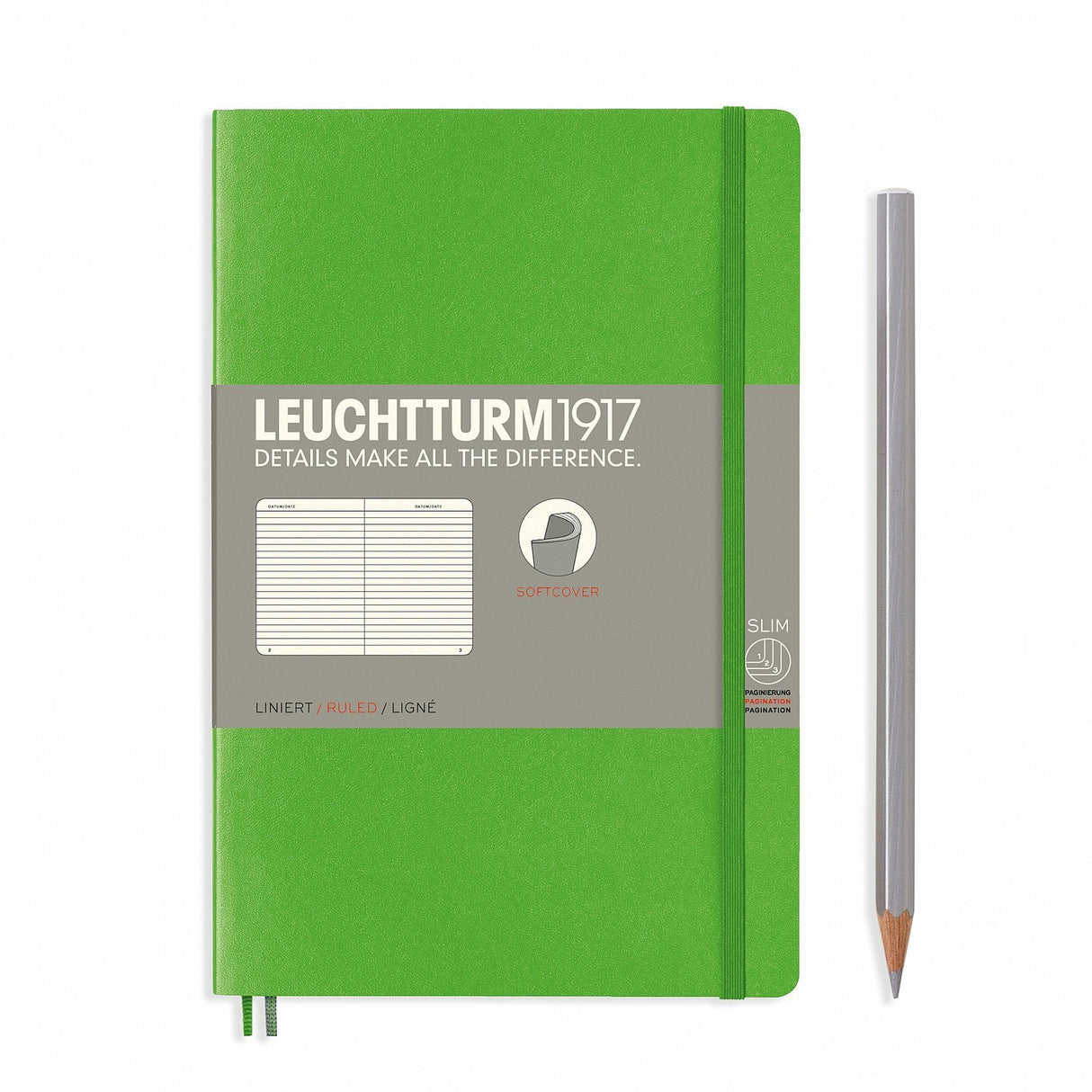 Agenda Dictando Paperback (B6+) - Fresh Green, 123 pagini B6+ Softcover, 123 Leuchtturm 1917