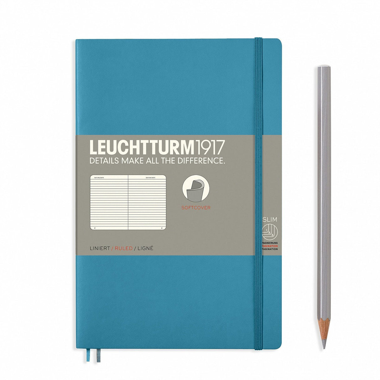 Agenda Blank Paperback (B6+) - Nordic Blue, 123 pagini B6+ Softcover, 123 Leuchtturm 1917