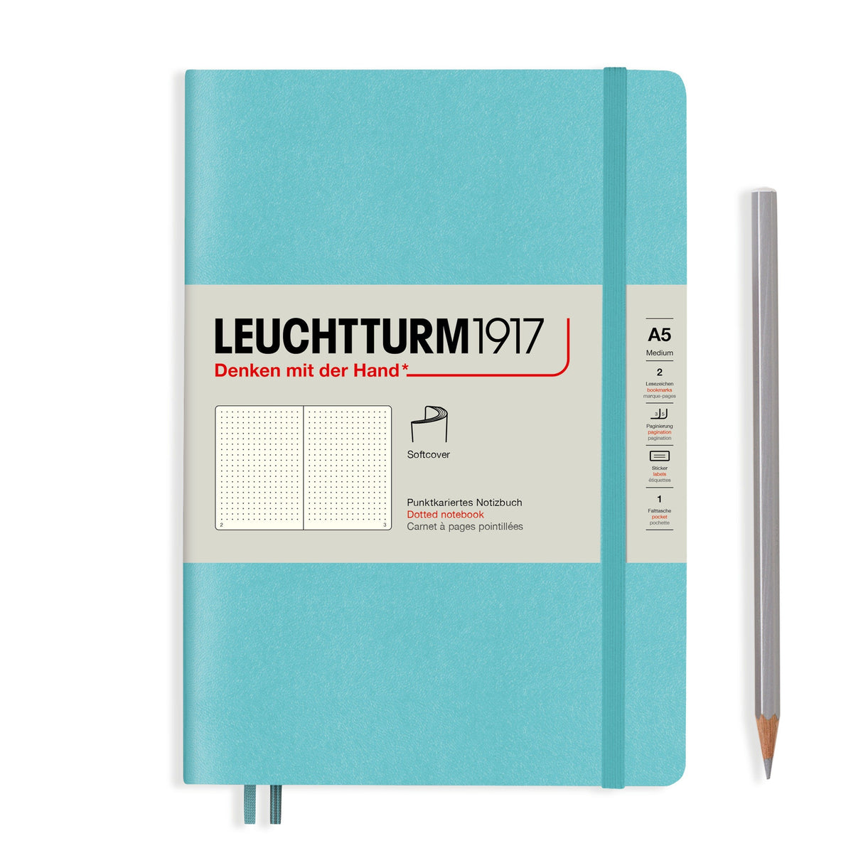Caiet Bujo A5 Rising Colors - aquamarin softcover, 123 pagini BUJO Leuchtturm 1917