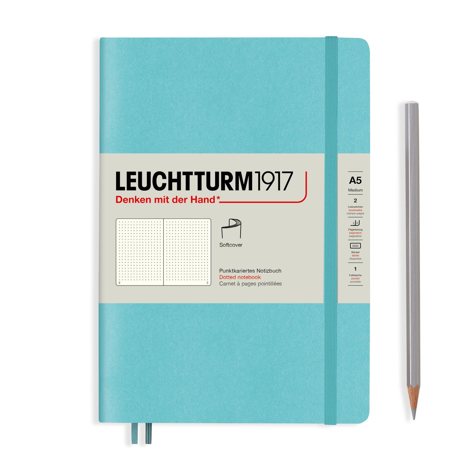 Caiet Bujo A5 Rising Colors - aquamarin softcover, 123 pagini BUJO Leuchtturm 1917